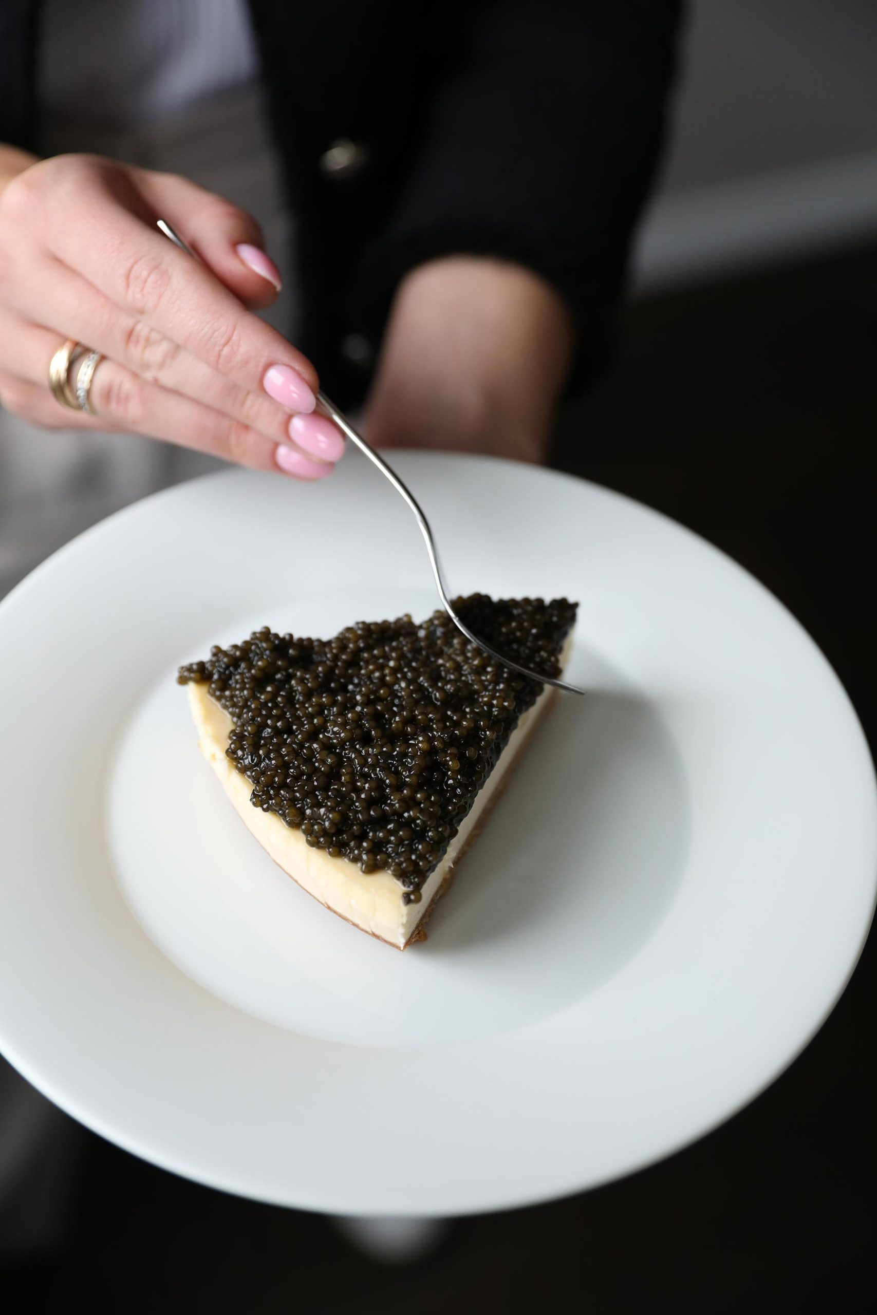 Cheesecake with Umai modern. Make your favourite cheesecake recipe and add a healthy portion of caviar on top. This would make an impressive birthday cake!